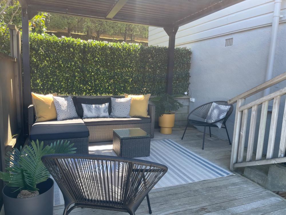 Piha Waterproof Mustard Outdoor Cushion Cover - Large - Customer Photo From Kylie Morgan