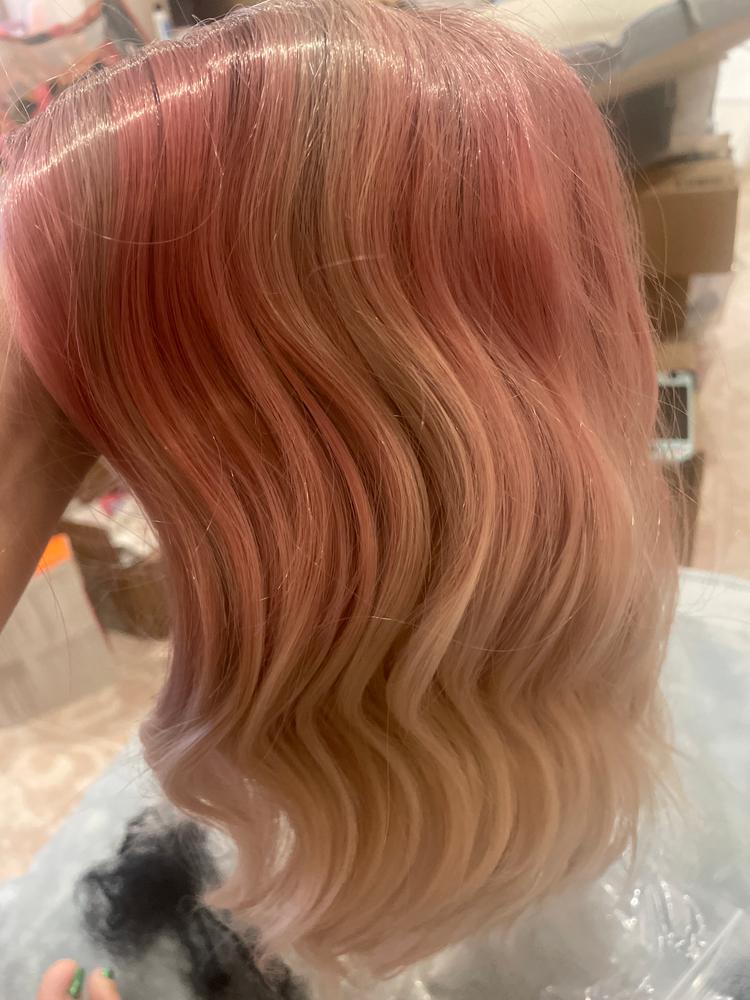 Ombre Pink Synthetic Lace Front Wig WW134 - Customer Photo From Farah