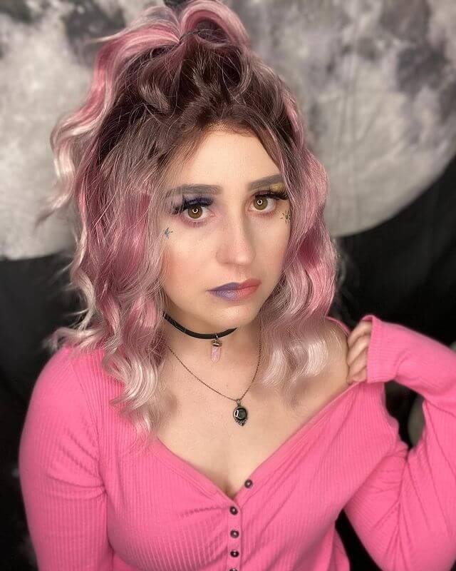 Ombre Pink Synthetic Lace Front Wig WW134 - Customer Photo From Dream