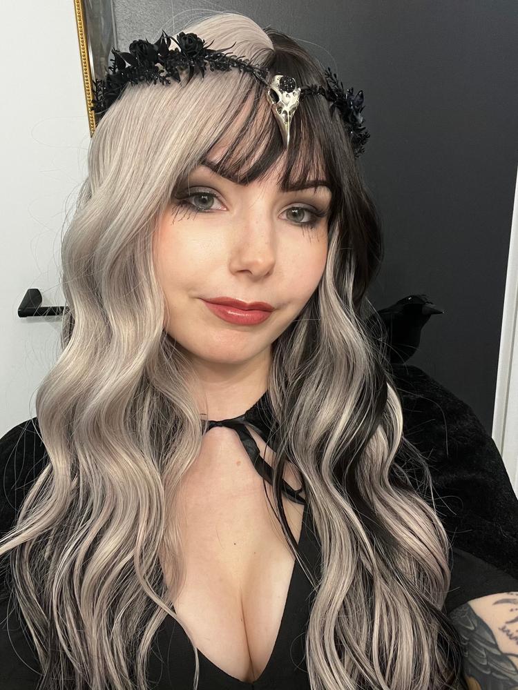 Long Grey Black Synthetic Wig HW295 - Customer Photo From Tori