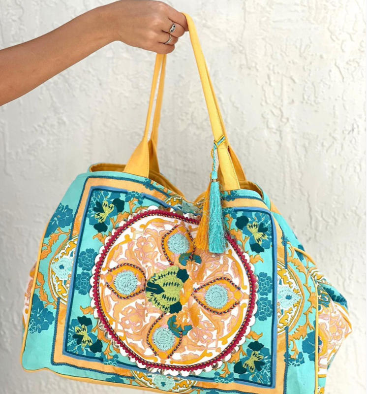 BOHO BEACH BAG - Royal Lurex - Customer Photo From Martha D Wagoner