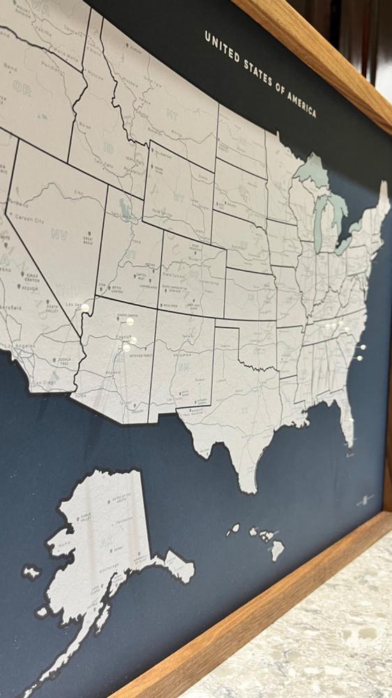 US Push Pin Map - Customer Photo From Lindsey Owen