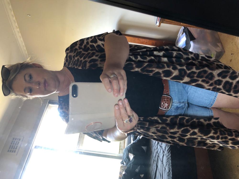 Leopard Print Silky Kimono - Available in 3 lengths - Customer Photo From Vanessa Gangell