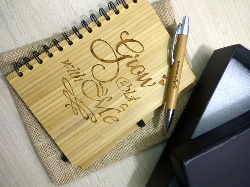 Grow old with me - bamboo wood notebook - Customer Photo From Amena M.