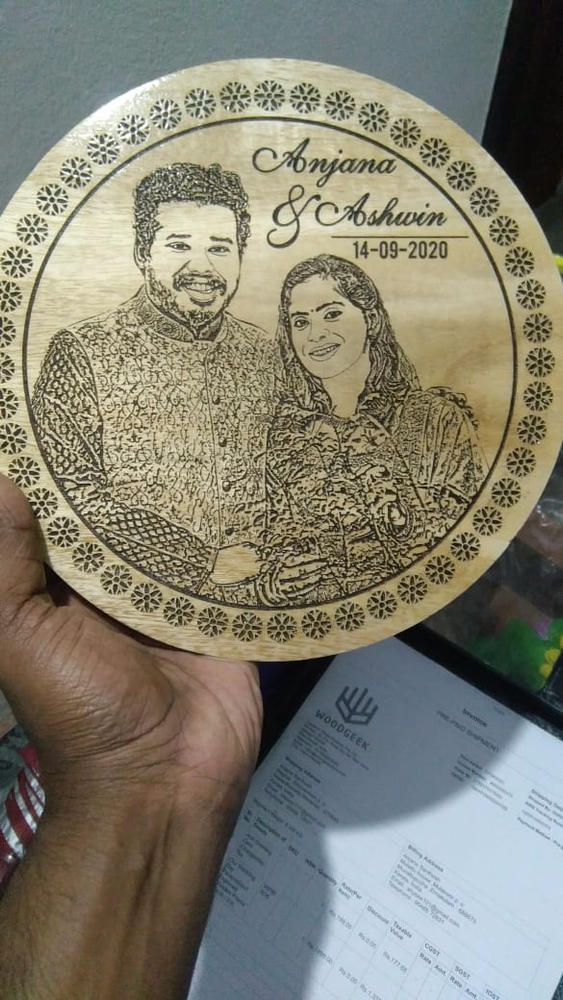 Our Wedding Day Personalized Engraved Wooden Frame - Customer Photo From Shyma Seethy