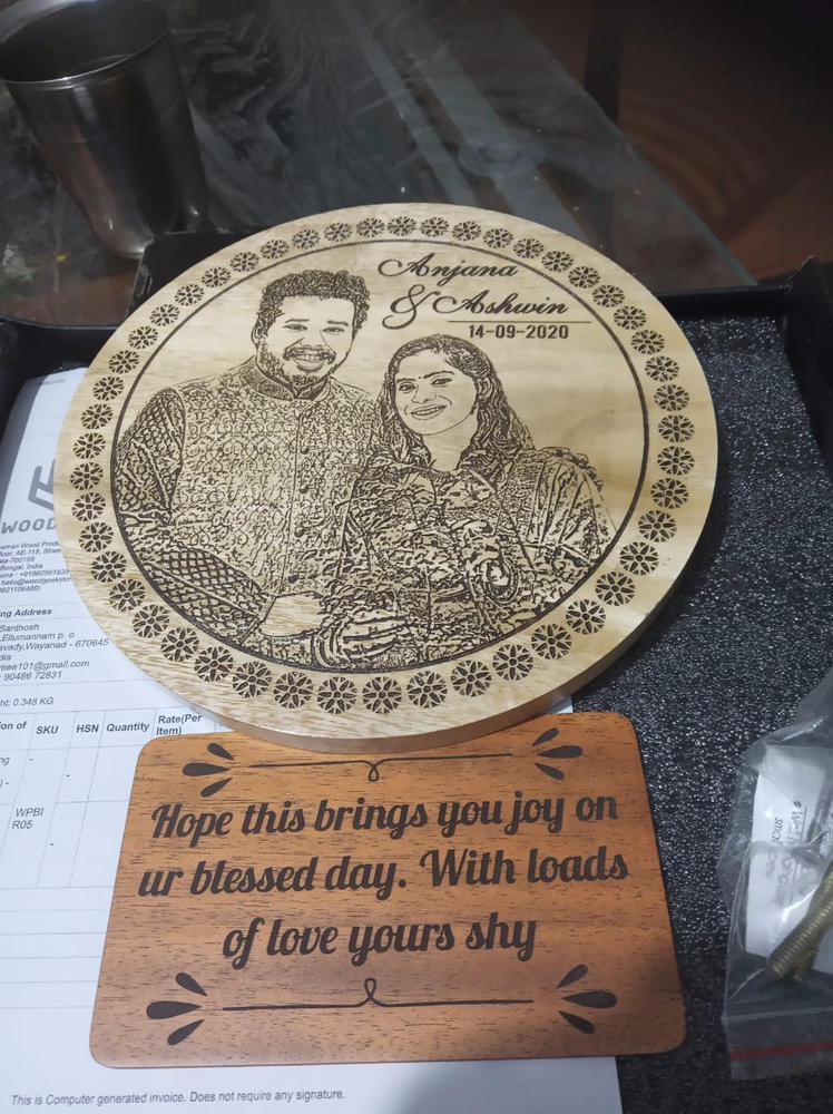 Our Wedding Day Personalized Engraved Wooden Frame - Customer Photo From Shyma Seethy