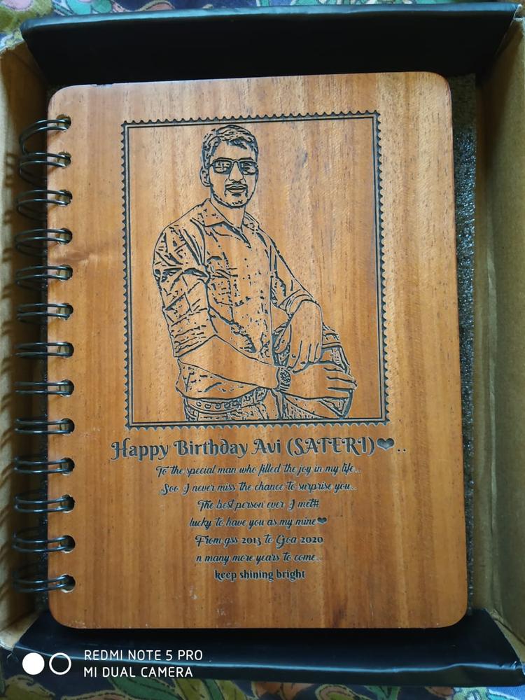 Happy Birthday Personalised Diary With Photo - Wooden Notebook - Customer Photo From Mangal Patil