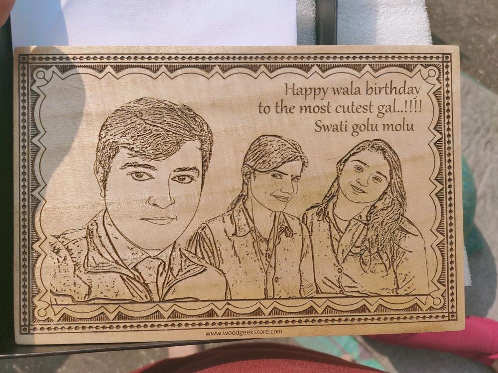 Happy Birthday Custom Engraved Wooden Poster - Customer Photo From Pratyush Dwivedi