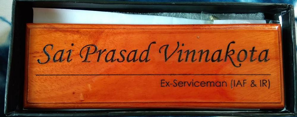 Personalized Wooden Nameplate for Office with Designation - Customer Photo From Kamalesh V.