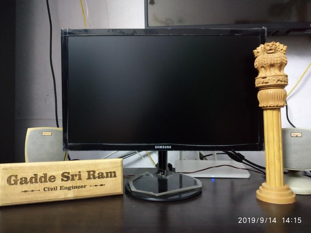 Personalized Wooden Nameplate for Office with Designation - Customer Photo From Sri R.