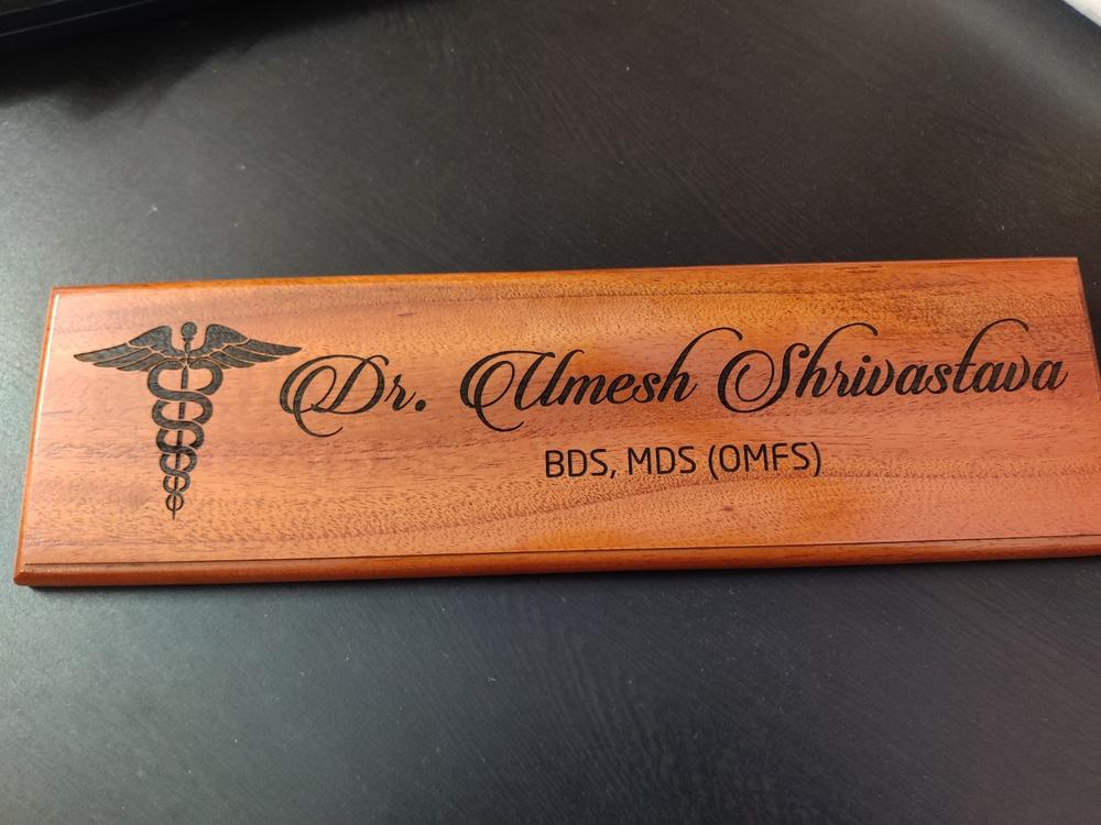 Personalized Wooden Nameplate for Doctors - Customer Photo From Archi Bhatt