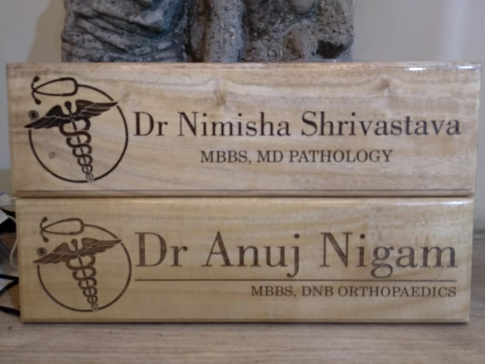 Personalized Wooden Nameplate for Doctors - Customer Photo From Dr-Nimisha Shrivastava