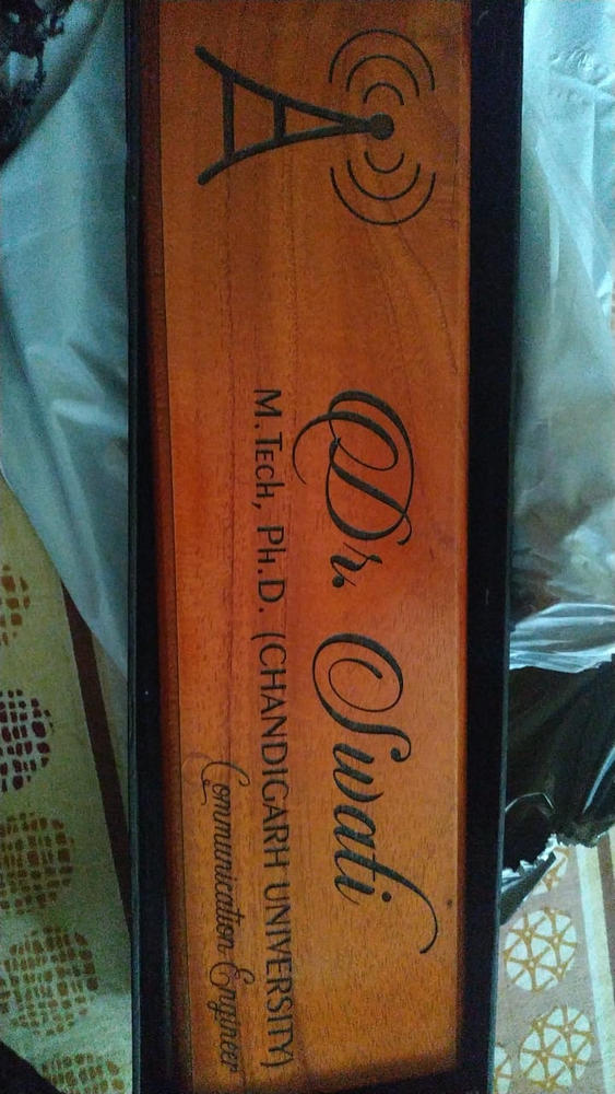 Customize Your Own Wooden Nameplate - Customer Photo From Arjun Dubey