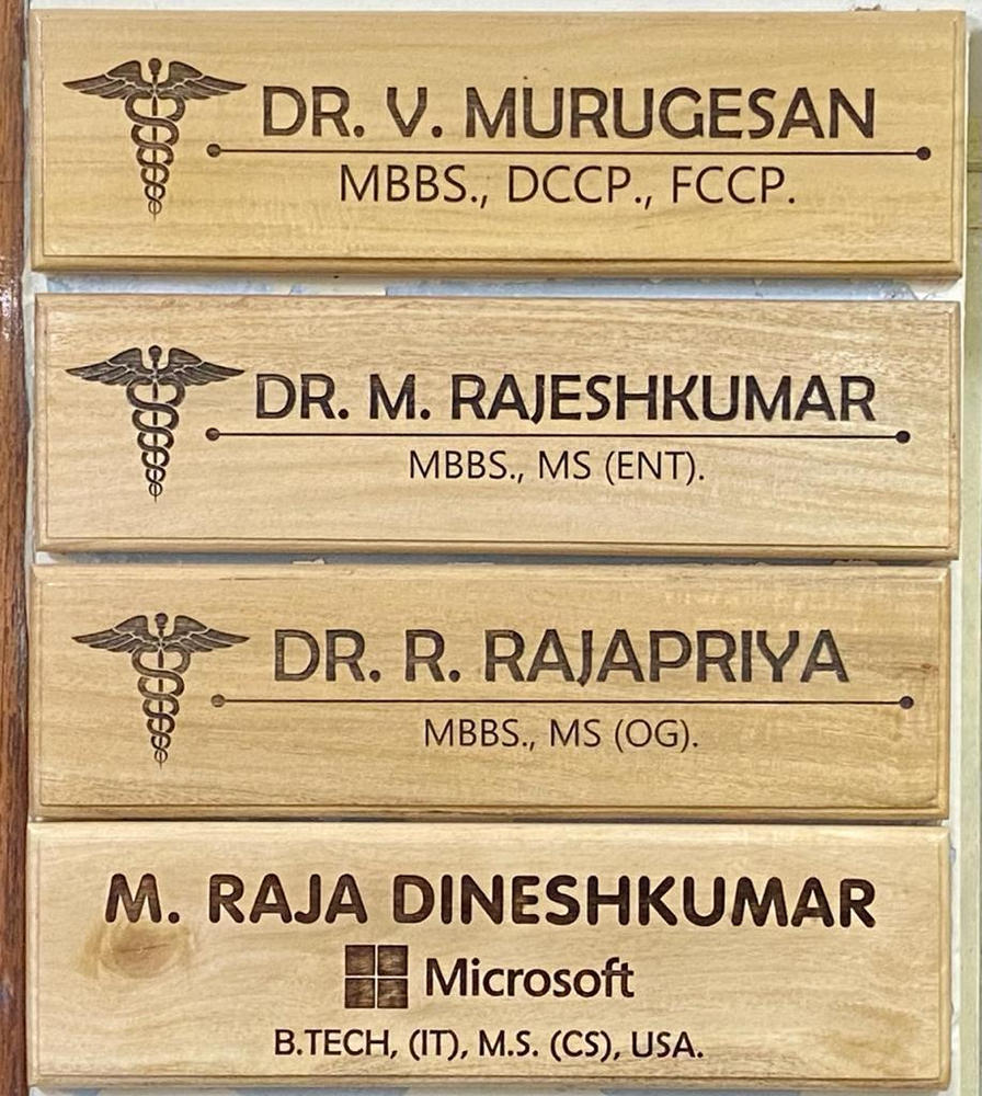 Customize Your Own Wooden Nameplate - Customer Photo From DR MURUGESAN VILLIAPPAN