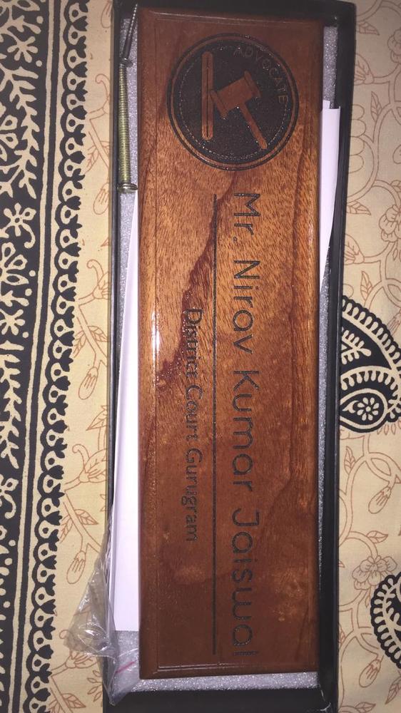 Personalized Wooden Nameplate for Lawyers - Customer Photo From Tripti j.