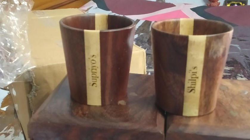 Personalized Wooden Tea & Coffee Cup Set, 4 oz/120 ml - Customer Photo From Shanu Brahma