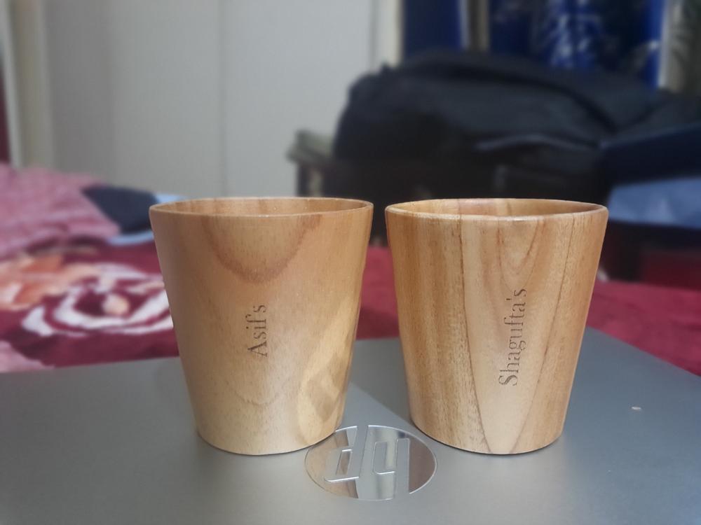 Personalized Wooden Tea & Coffee Cup Set - Customer Photo From Asif Ahmed