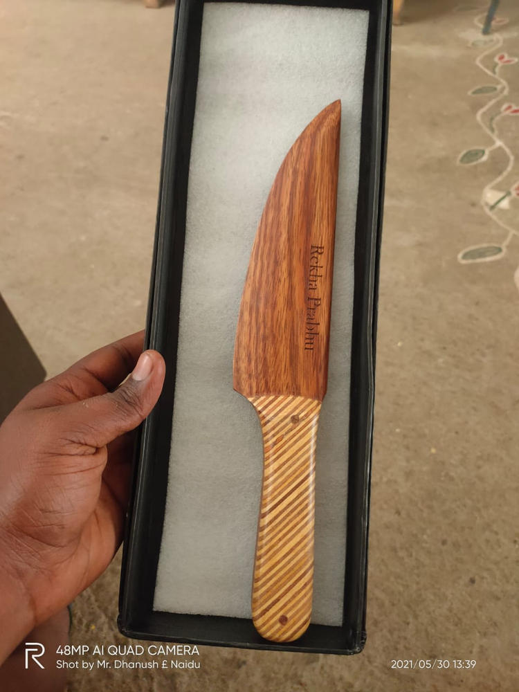 Wooden Cake Cutting Knife | Personalized Wooden Knife For Birthday & Anniversary Cakes - Customer Photo From Srujan Gaddam