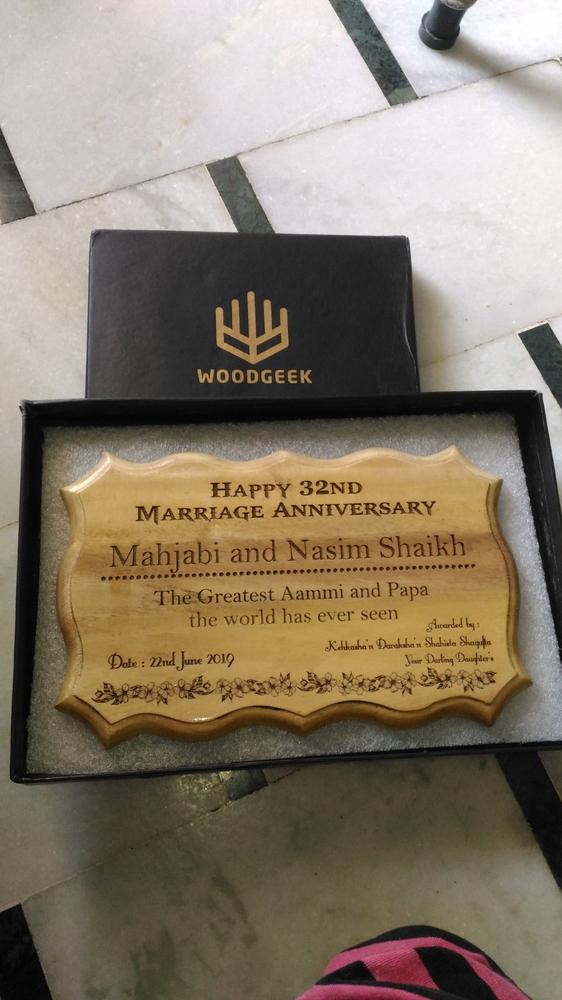 Customize Your Own Wooden Certificate - Customer Photo From Anas A.