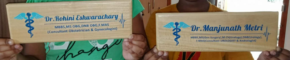 Personalized Wooden Nameplate for Doctors in Colour | Prints On Wood - Customer Photo From Harish Kumar Eshwarachari