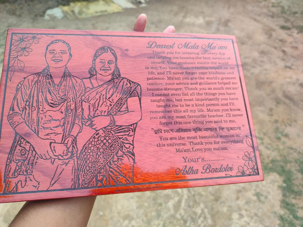 Personalized Letter To Dad Engraved In Wood - Customer Photo From Astha Bordoloi