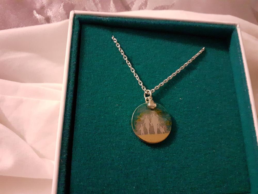 Round Couple Necklace with Blue Sky - Customer Photo From Alison Bollard