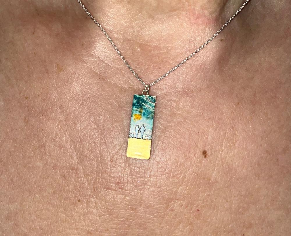 Couple & Two Dogs Beach Memories Necklace - Customer Photo From Brian Sharp