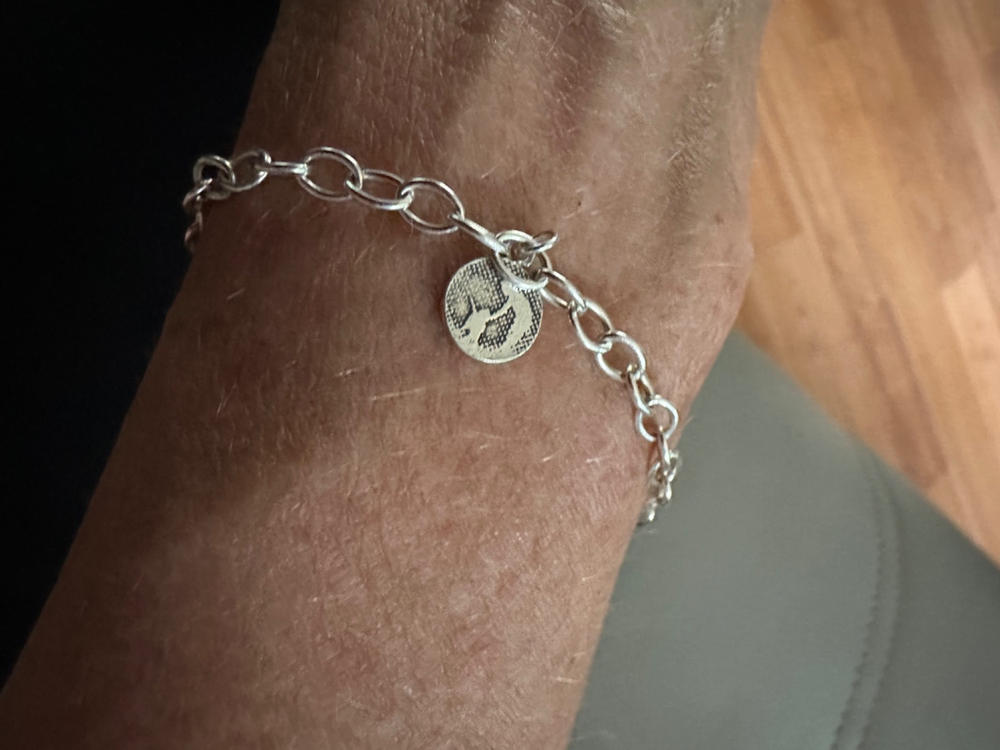 Little Silver Dog Charm Bracelet - Customer Photo From Sue Buxton