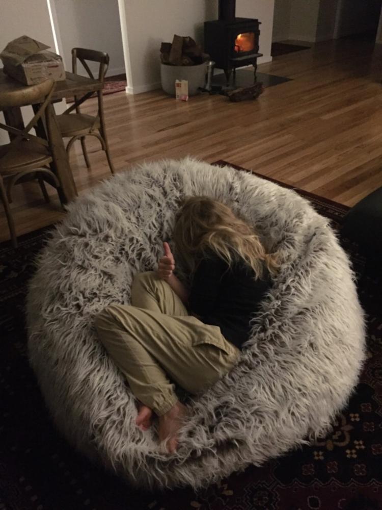 Deluxe Brown Faux Fur Bean Bag (Extra Large) Kloudsac