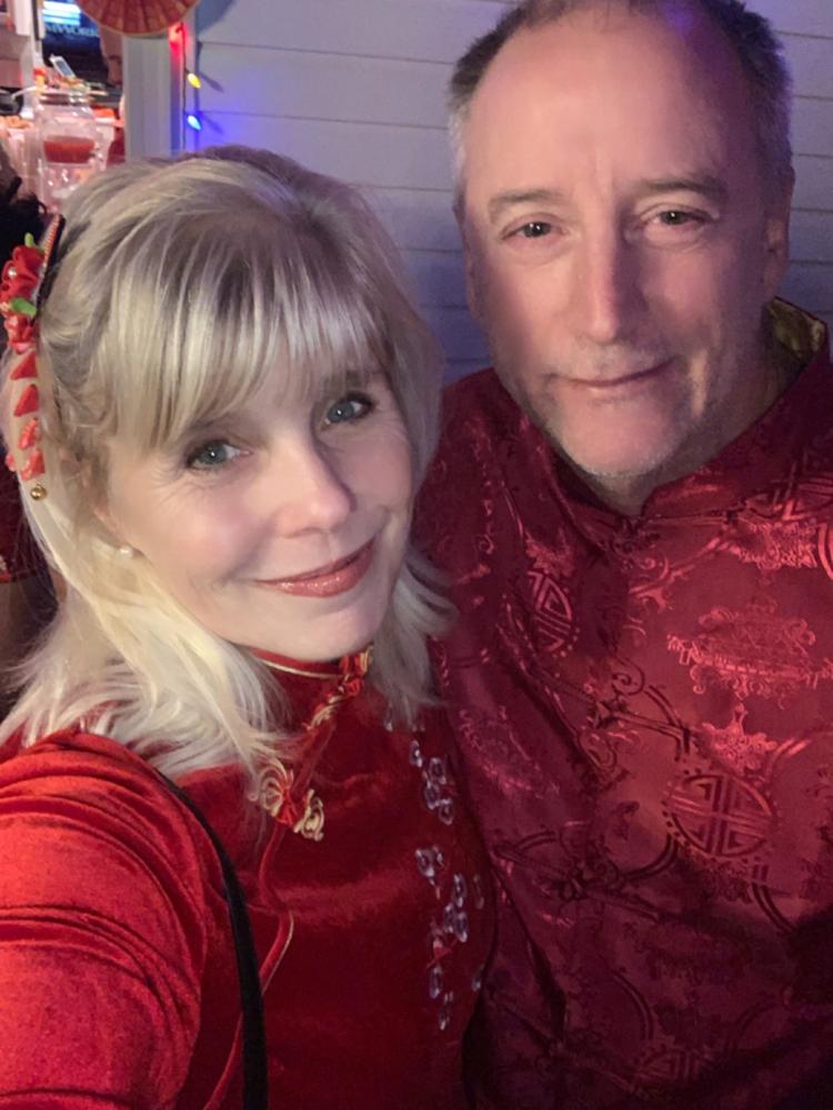 Long Sleeve Foral Embroidery Thick Traditional Velvet Cheongsam Chinese Dress - Customer Photo From Carol Collins