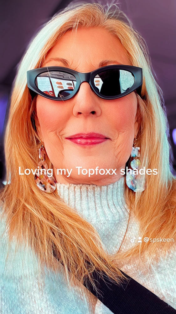NWT Kat x Money Moves - Silver Cateye Sunglasses Topfoxx KAT X MONEY MOVES | Womens silver sunglasses – TopFoxx main image 2