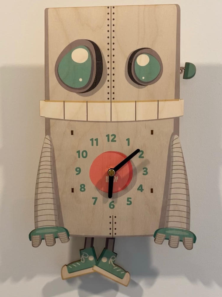 Chuck the Robot Dual Pendulum Clock - Customer Photo From Faraz R.