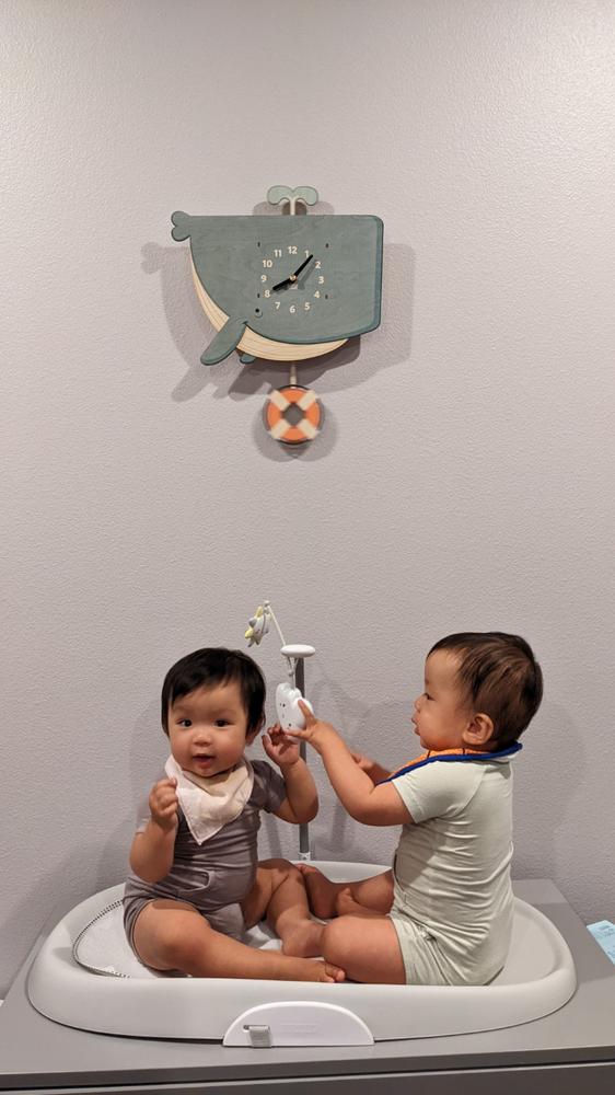 Humphrey the Whale Dual Pendulum Clock - Customer Photo From Tony L.
