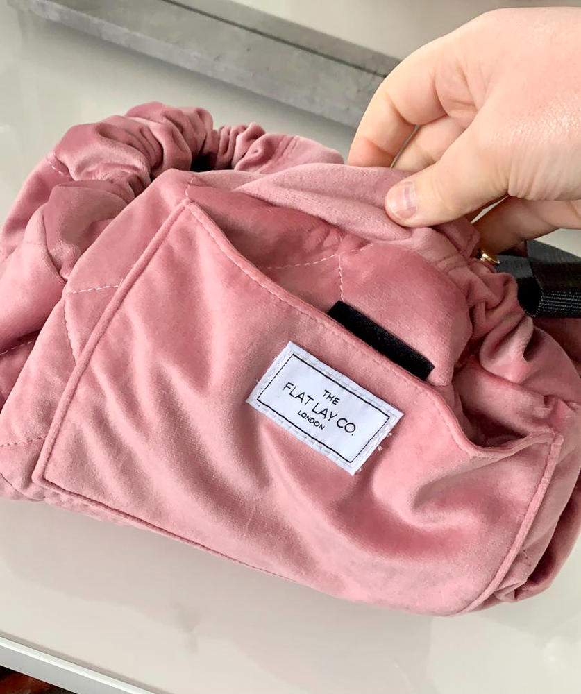 Pink Velvet Open Flat Makeup Bag 50cm - Customer Photo From Annie Thorp-Wood