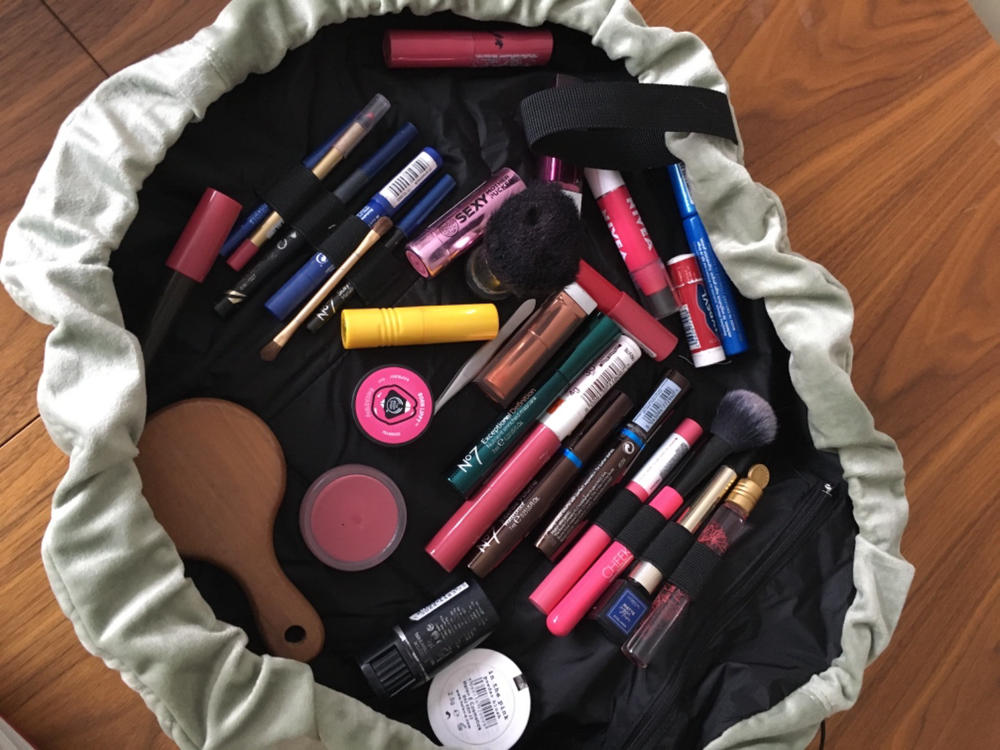 Pink Velvet Open Flat Makeup Bag 50cm - Customer Photo From Helen Lowe