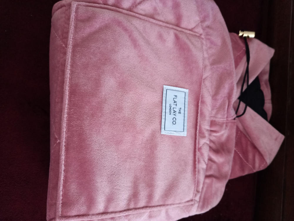Pink Velvet Open Flat Makeup Bag 50cm - Customer Photo From Angela McGavin