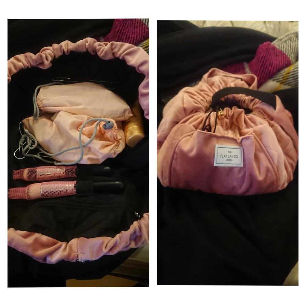 Pink Velvet Open Flat Makeup Bag 50cm - Customer Photo From Małgorzata Mróz