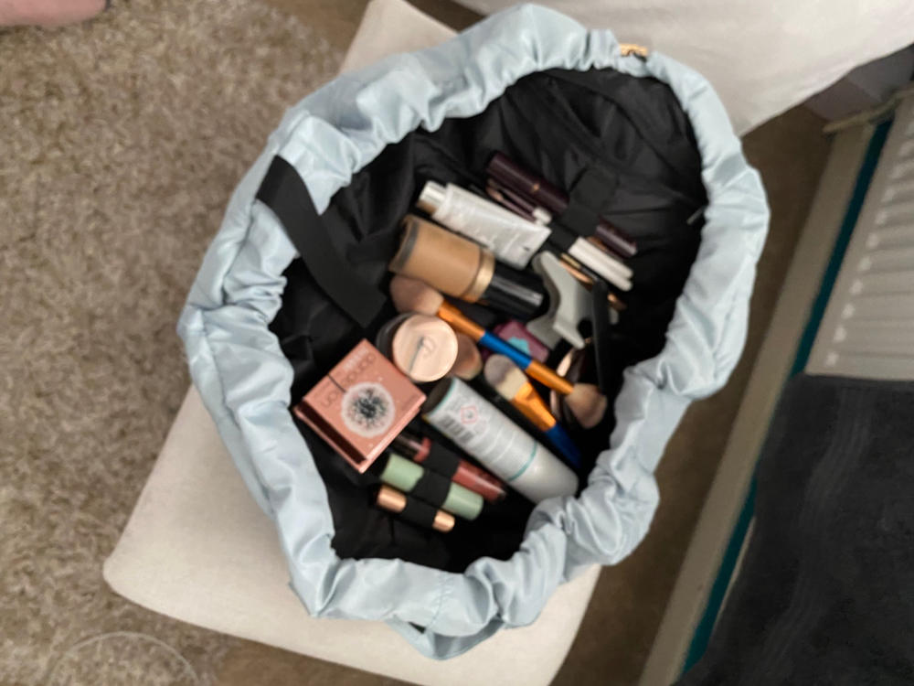 Deep Blue Velvet Full Size Flat Lay Makeup Bag - Customer Photo From Amanda Flynn