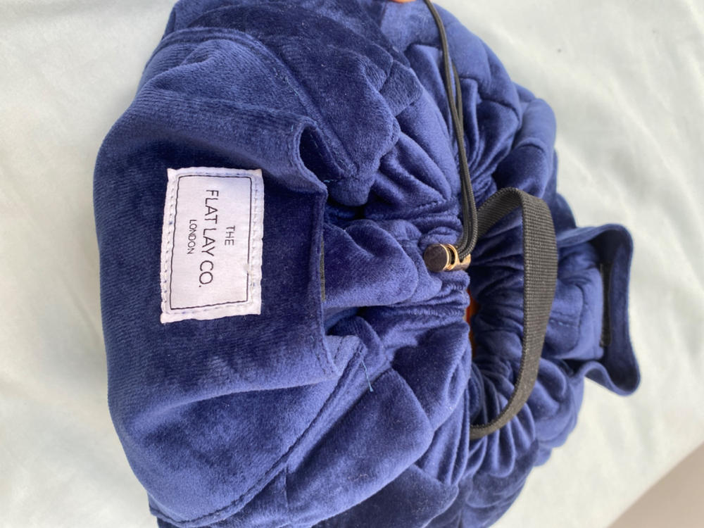 Deep Blue Velvet Full Size Flat Lay Makeup Bag - Customer Photo From Megan McGuinness