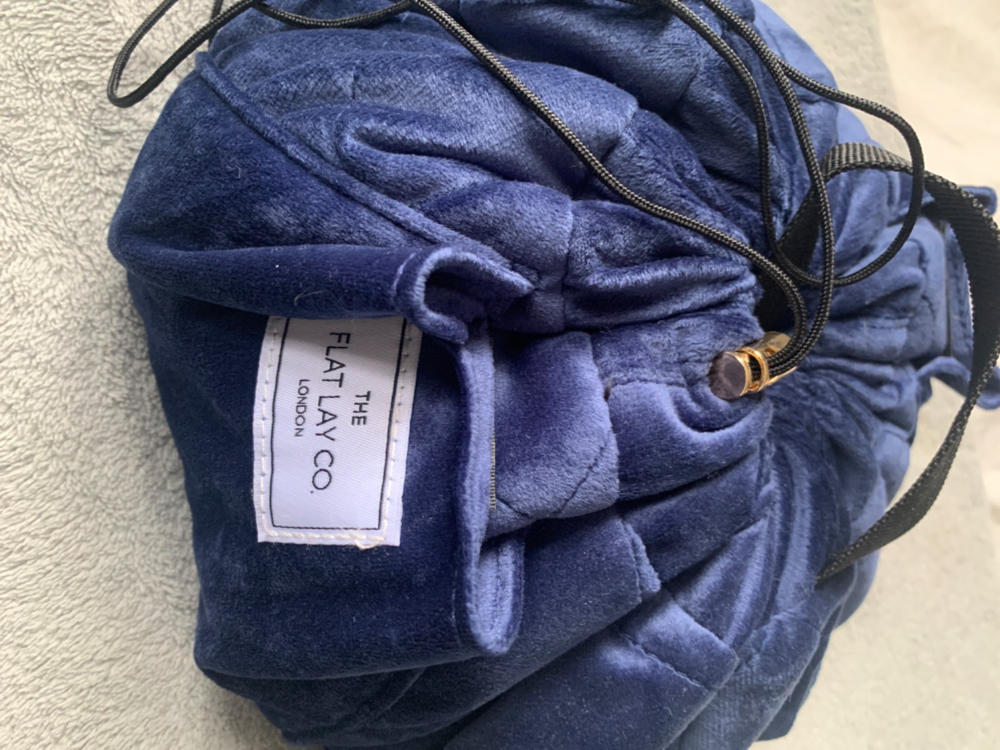 Deep Blue Velvet Open Flat Makeup Bag 50cm - Customer Photo From Katherine Harris