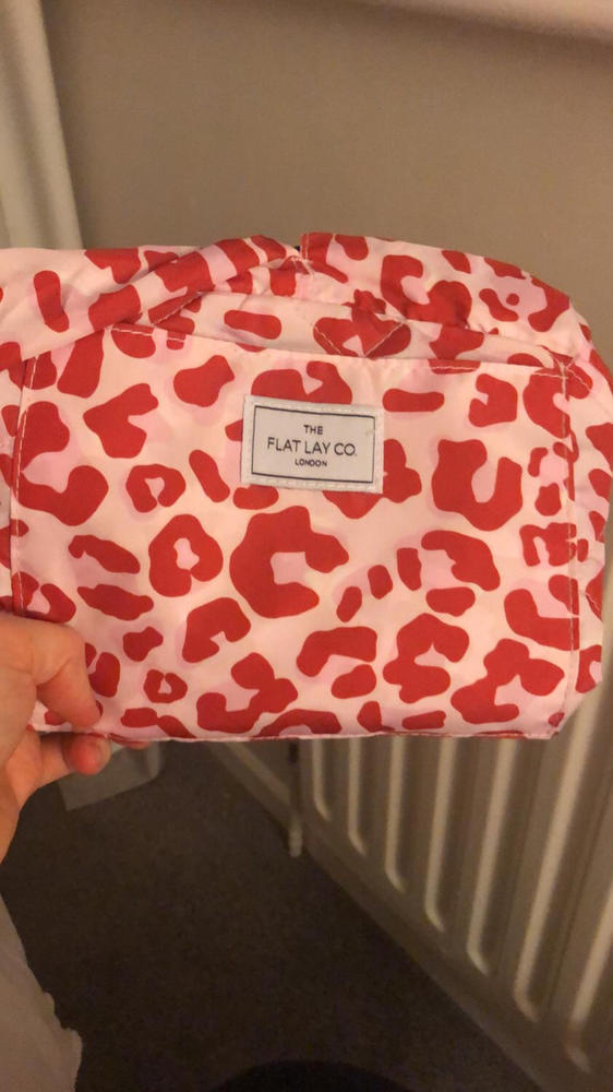 Pink Leopard Print Open Flat Makeup Bag 50cm - Customer Photo From Hannah Lamont