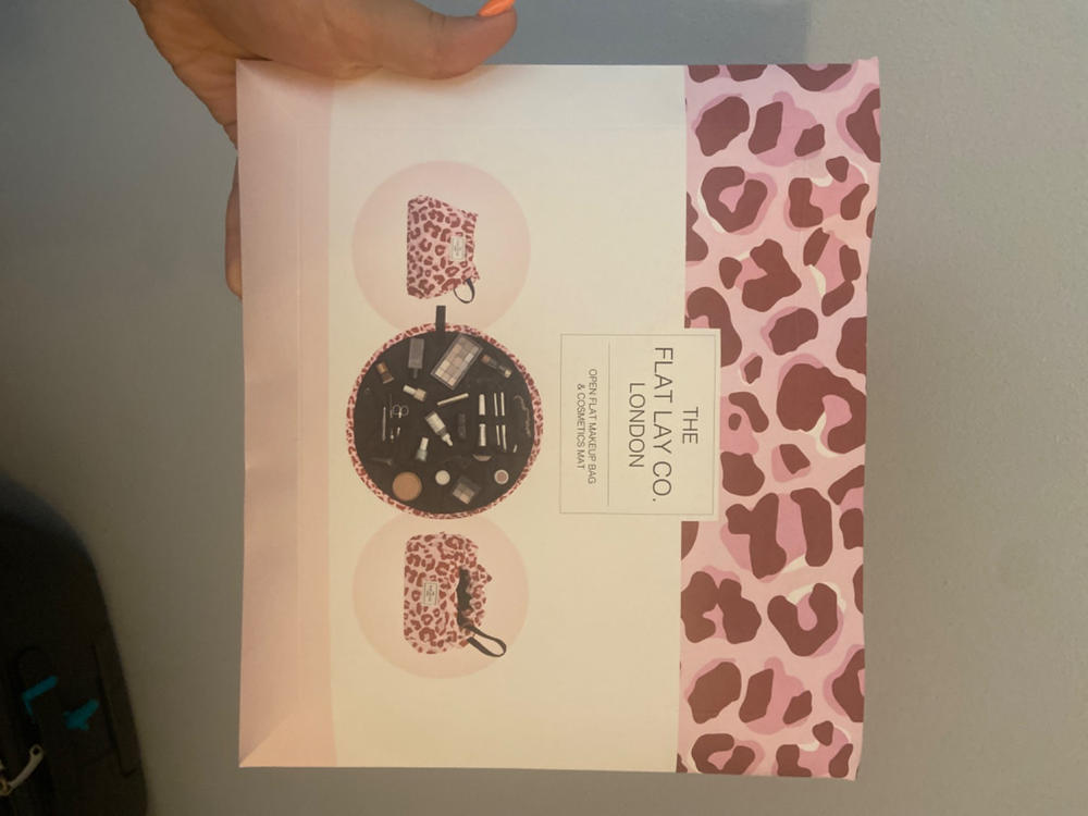 Pink Leopard Print  Full Size Flat Lay Makeup Bag - Customer Photo From Grace Jackson