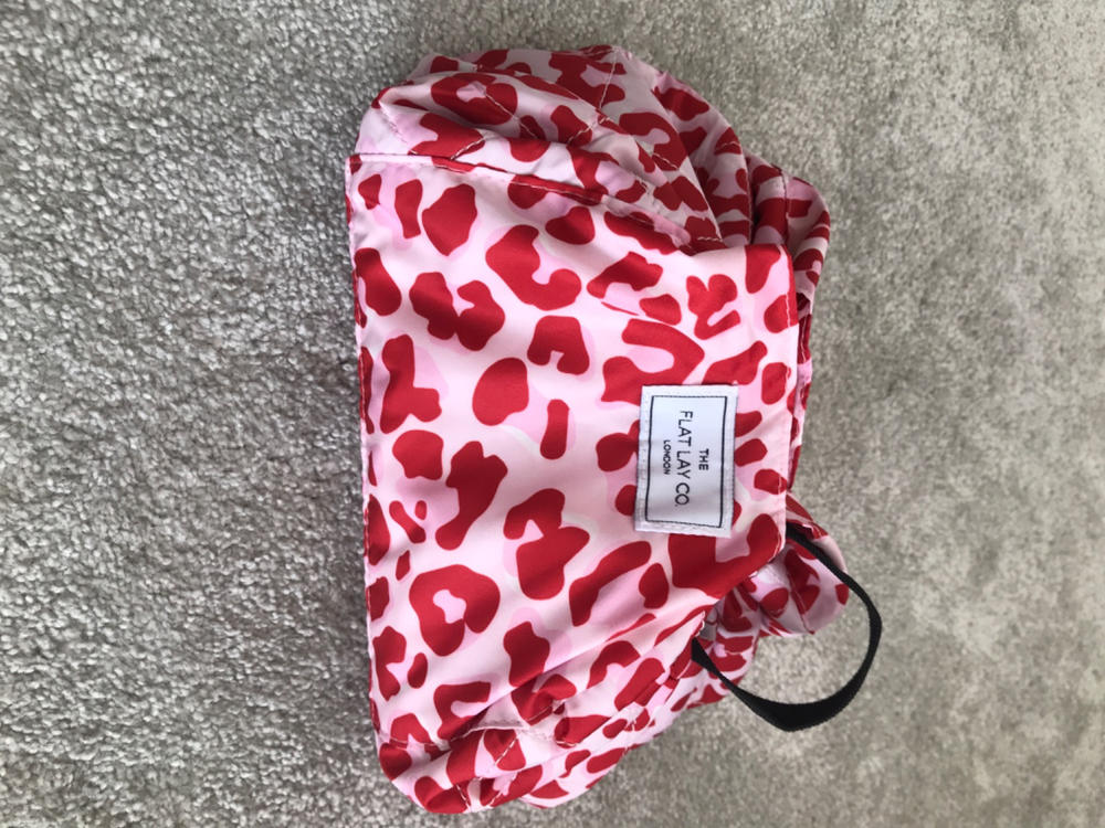 Pink Leopard Print Open Flat Makeup Bag 50cm - Customer Photo From Ruth Blunt