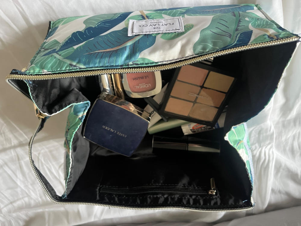 Tropical Leaves Open Flat Makeup Box Bag and Tray - Customer Photo From Rachel Oldroyd 