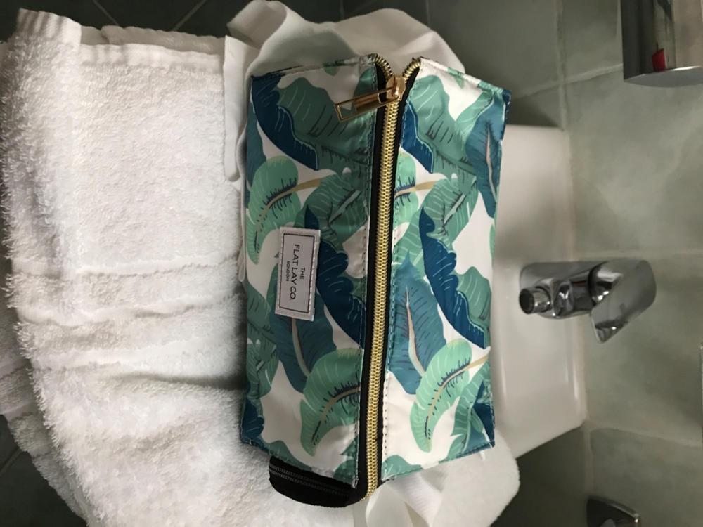 Tropical Leaves Open Flat Makeup Box Bag and Tray - Customer Photo From Melanie Bond