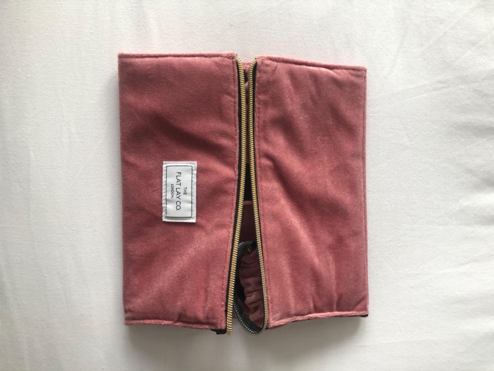Pink Velvet Open Flat Makeup Box Bag and Tray - Customer Photo From Saskia Davis
