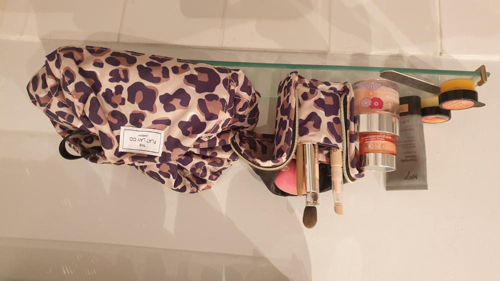 Leopard Print Full Size Flat Lay Makeup Bag - Customer Photo From Vanessa Peters