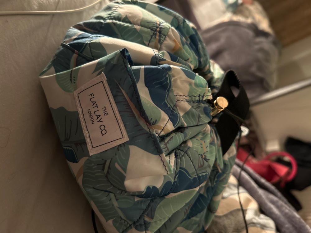 Tropical Leaves Full Size Flat Lay Makeup Bag - Customer Photo From Abbi Tyas