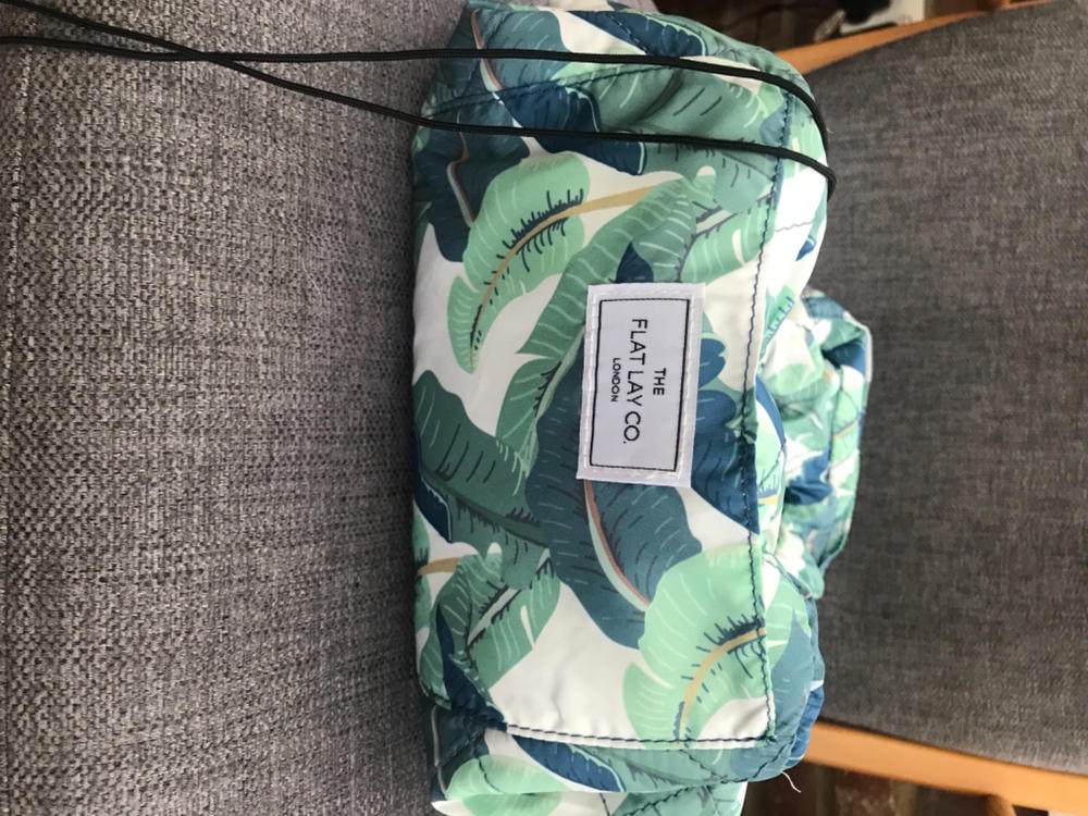 Tropical Leaves Open Flat Makeup Bag 50cm - Customer Photo From Christine Eykelbosch