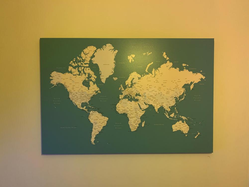 Pasaulio žemėlapis ant drobės - Politinis (Detalus) - Customer Photo From Vaidas